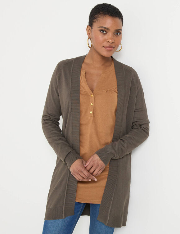 Gilet porter ouvert, manches longues (kaki) Gilet porter ouvert, manches longues (kaki)